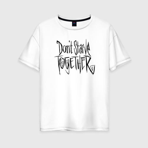 Женская футболка из хлопка оверсайз с принтом Don't starve logo, вид спереди №1