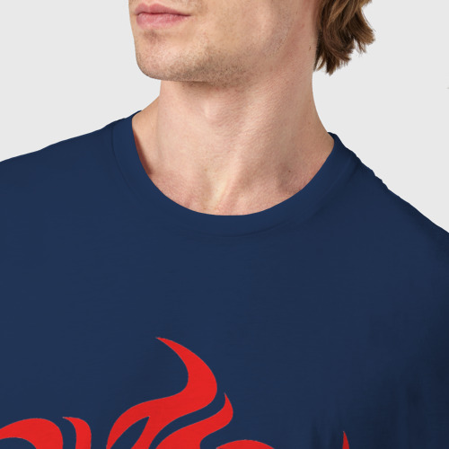 Мужская футболка хлопок Славянский оберег Репейник Счастья, цвет темно-синий - фото 6