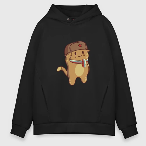 Мужское худи Oversize хлопок Russian Cat