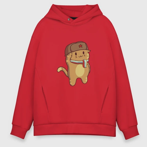 Мужское худи Oversize хлопок Russian Cat