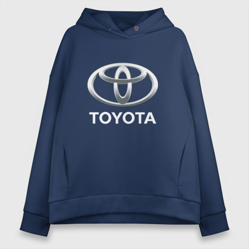 Женское светящееся худи Toyota 3D Logo, цвет темно-синий