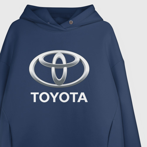 Женское светящееся худи Toyota 3D Logo, цвет темно-синий - фото 8