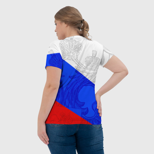 Женская футболка 3D Герб и флаг Россия, цвет 3D печать - фото 7