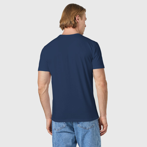 Мужская футболка хлопок Живу трезво, цвет темно-синий - фото 4