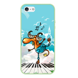 Чехол для iPhone 5/5S матовый Музыкальная лось