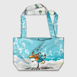 Пляжная сумка 3D Музыкальная лось