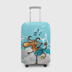 Чехол для чемодана 3D Музыкальная лось