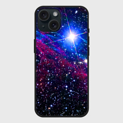 Чехол силиконовый для Apple iPhone 15 матовый Открытый космос