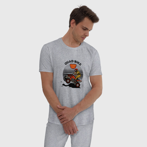 Мужская пижама хлопок с принтом QUAD BIKE Квадроцикл, фото на моделе #1