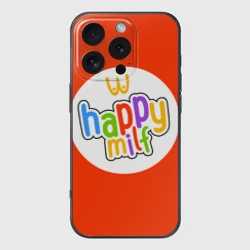 Чехол для iPhone 16 Pro силиконовый с защитой камеры Happy MILF