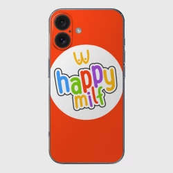 Чехол для iPhone 16 силиконовый с защитой камеры Happy MILF