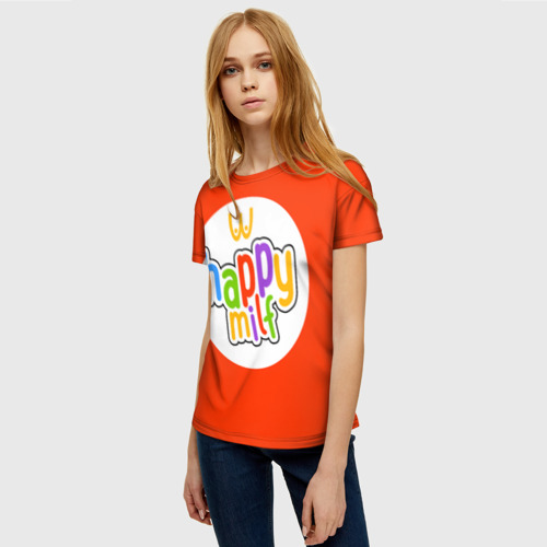 Женская футболка 3D Happy MILF, цвет 3D печать - фото 3