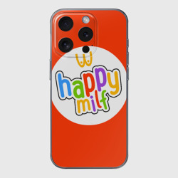Чехол для iPhone 15 Pro силиконовый с защитой камеры Happy MILF