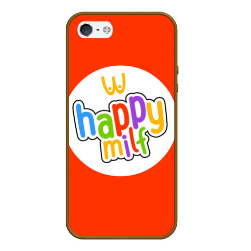 Чехол для iPhone 5/5S матовый Happy MILF, цвет коричневый