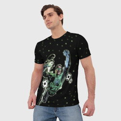 Мужская футболка 3D Космический защитник - Зеленый Фонарь - фото 2