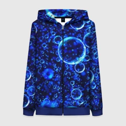 Женская толстовка 3D на молнии Пузыри воздуха в воде Pattern