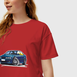 Женская футболка хлопок Oversize BMW Blue - фото 2