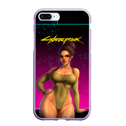 Чехол для iPhone 7Plus/8 Plus матовый Sexy Panam from Cyberpunk  , цвет светло-сиреневый