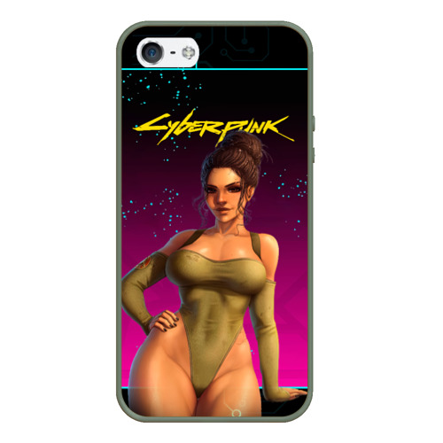 Чехол для iPhone 5/5S матовый Sexy Panam from Cyberpunk  , цвет темно-зеленый