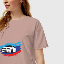 Женская футболка хлопок Oversize BMW True - фото 2