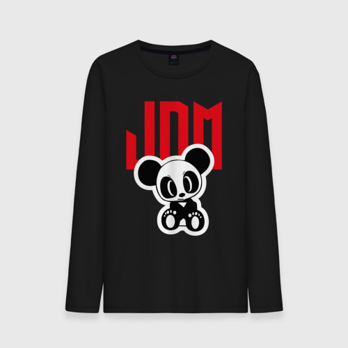 Мужской лонгслив хлопок JDM Panda Japan, цвет черный