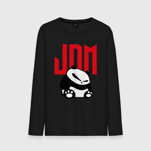 Мужской лонгслив хлопок JDM Panda Japan Симпатяга, цвет черный