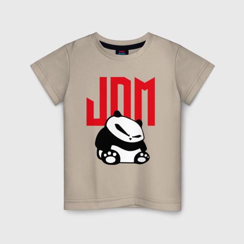 Детская футболка хлопок JDM Panda Japan Симпатяга, цвет миндальный