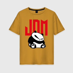 Женская футболка хлопок Oversize JDM Panda Japan Симпатяга