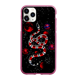 Чехол для iPhone 11 Pro матовый Змея в Красном Космосе Space Snake