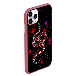 Чехол для iPhone 11 Pro Max матовый Змея в Красном Космосе Space Snake - фото 2