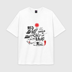 Мужская футболка Oversize хлопок premium RHCP альбомы