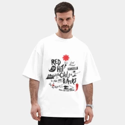 Мужская футболка Oversize хлопок premium RHCP альбомы - фото 2