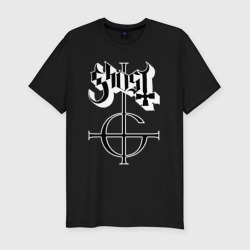 Мужская футболка хлопок Slim Ghost logo