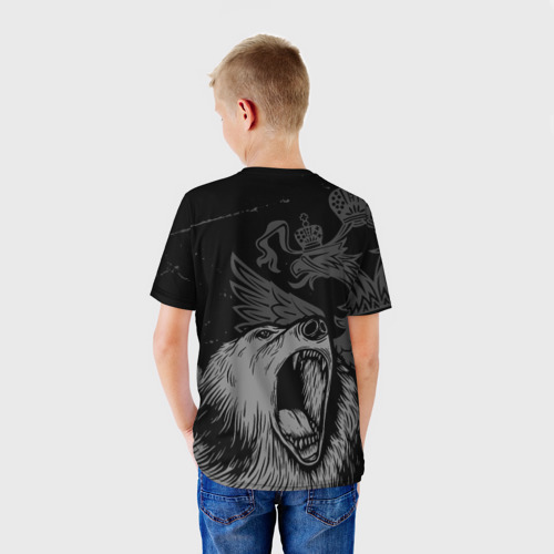 Детская футболка 3D с принтом Кристина Россия Медведь, вид сзади #2