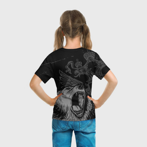 Детская футболка 3D с принтом Кристина Россия Медведь, вид сзади #2