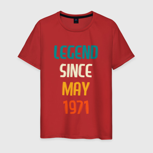 Мужская футболка хлопок Legend Since May 1971, цвет красный