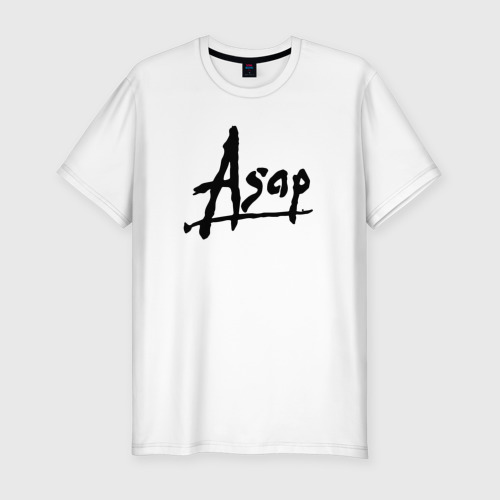 Мужская футболка хлопок Slim с принтом Asap rocky / my mix, вид спереди #2