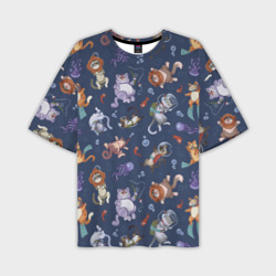 Мужская футболка oversize 3D Морские Котики: Цветное