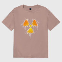Женская футболка хлопок Oversize Radioactive symbol