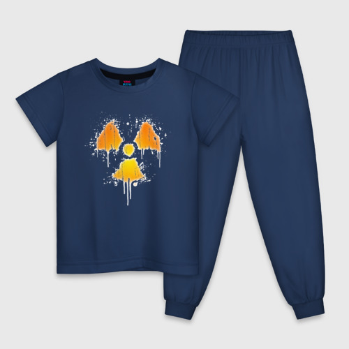 Детская пижама из хлопка с принтом Radioactive symbol, вид спереди №1