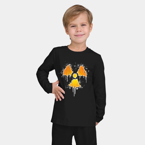 Детская пижама с лонгсливом хлопок Radioactive symbol, цвет черный - фото 3