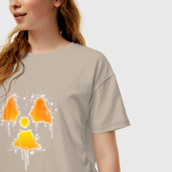 Женская футболка хлопок Oversize Radioactive symbol - фото 2