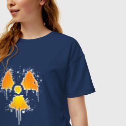 Женская футболка хлопок Oversize Radioactive symbol - фото 2