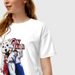 Женская футболка хлопок Oversize Gin Tama Sadaharu - фото 2