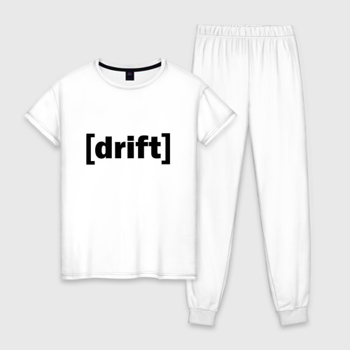 Женская пижама хлопок с принтом Drift / Дрифт, вид спереди #2