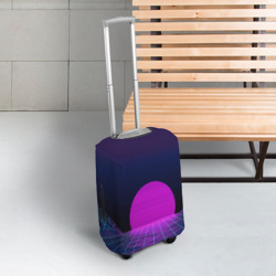 Чехол для чемодана 3D Закат розового солнца Vaporwave Психоделика - фото 2