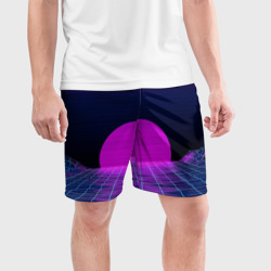 Мужские шорты спортивные Закат розового солнца Vaporwave Психоделика - фото 2