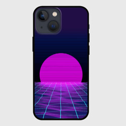 Чехол для iPhone 13 mini Закат розового солнца Vaporwave Психоделика