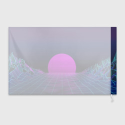 Флаг 3D Закат розового солнца Vaporwave Психоделика - фото 2