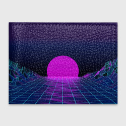 Обложка для студенческого билета Закат розового солнца / Vaporwave / Психоделика